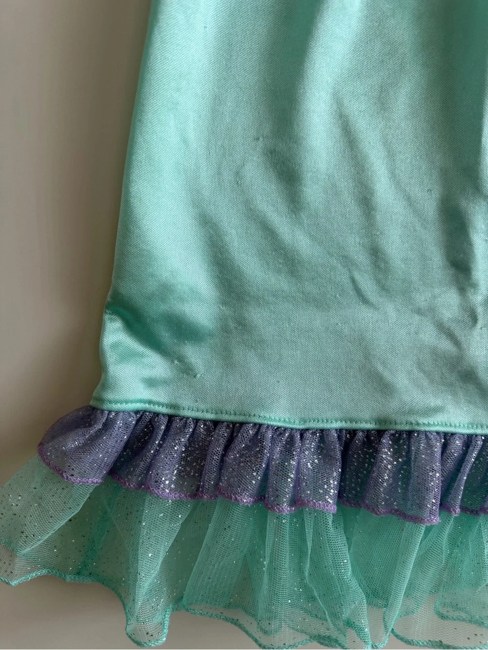 Disney Ariel Glittery Aqua and Purple Mermaid Dress, Night Gown Baby Toddler 3T